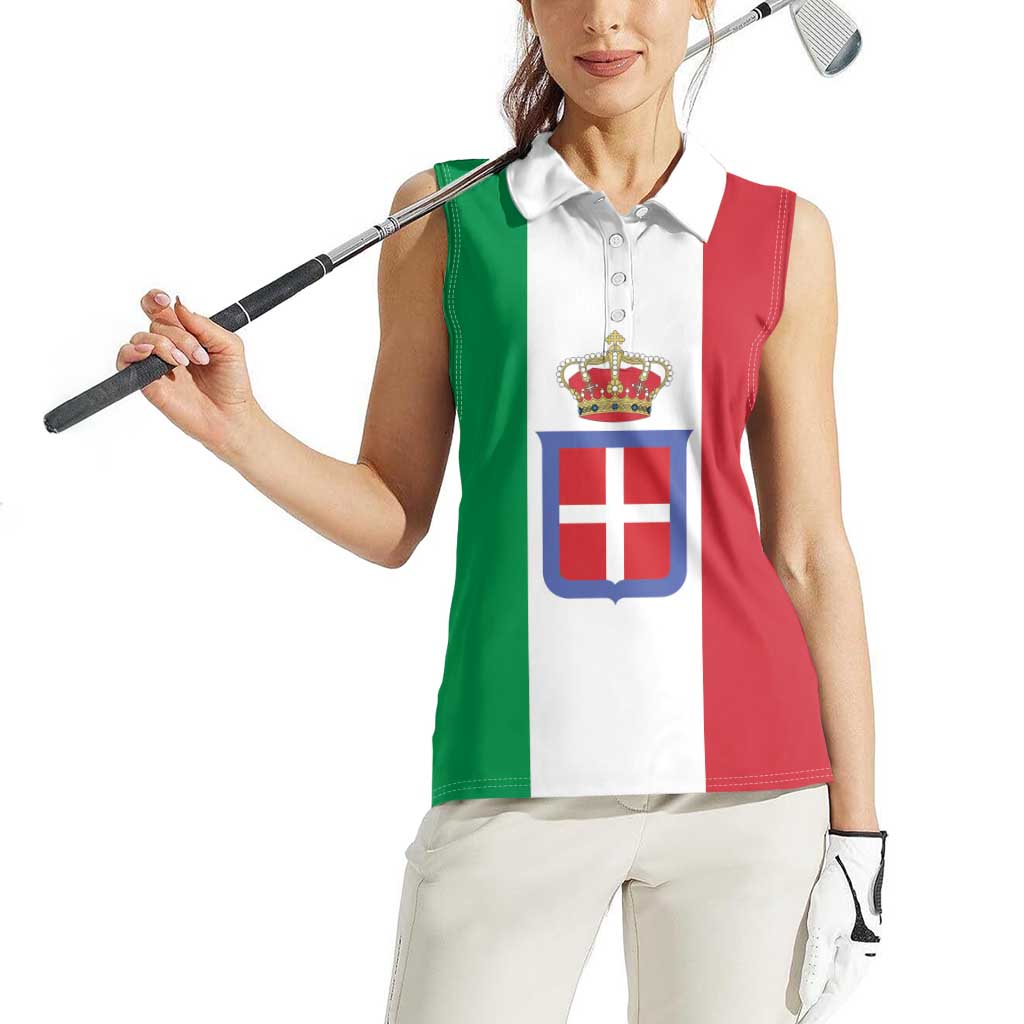 Personalized Italian Empire 1882-1960 Women Sleeveless Polo Shirt Flag Color Inspiration - Wonder Print Shop