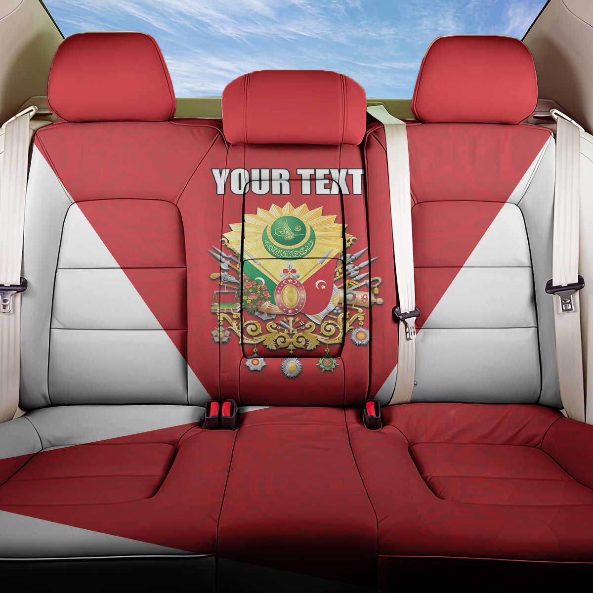 Personalized Ottoman Empire 1299-1922 Back Car Seat Cover Flag Color Inspiration - Wonder Print Shop