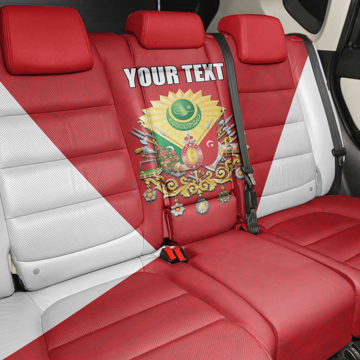 Personalized Ottoman Empire 1299-1922 Back Car Seat Cover Flag Color Inspiration - Wonder Print Shop