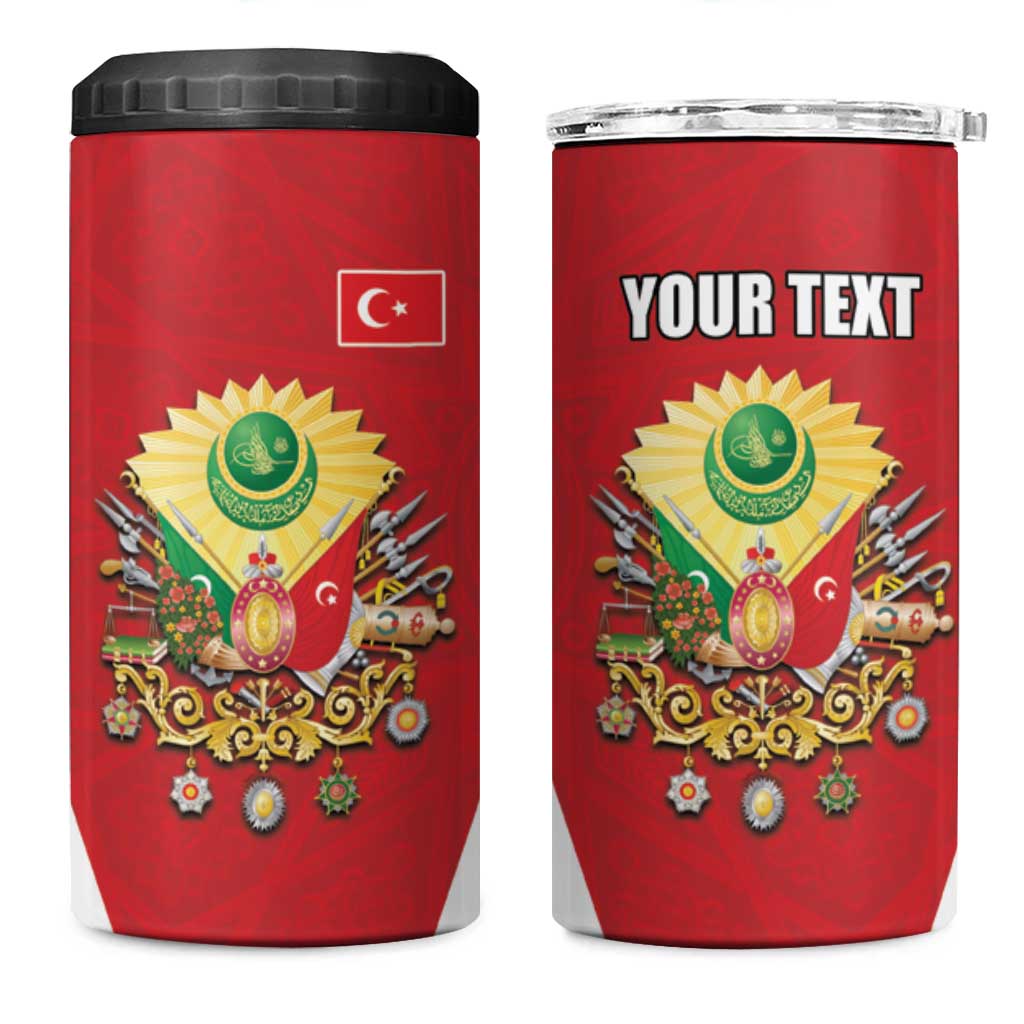 Personalized Ottoman Empire 1299-1922 4 in 1 Can Cooler Tumbler Flag Color Inspiration - Wonder Print Shop