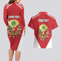 Personalized Ottoman Empire 1299-1922 Couples Matching Long Sleeve Bodycon Dress and Hawaiian Shirt Flag Color Inspiration - Wonder Print Shop