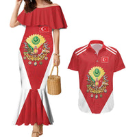 Personalized Ottoman Empire 1299-1922 Couples Matching Mermaid Dress and Hawaiian Shirt Flag Color Inspiration - Wonder Print Shop