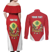 Personalized Ottoman Empire 1299-1922 Couples Matching Off Shoulder Maxi Dress and Long Sleeve Button Shirt Flag Color Inspiration - Wonder Print Shop