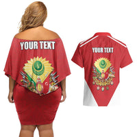 Personalized Ottoman Empire 1299-1922 Couples Matching Off Shoulder Short Dress and Hawaiian Shirt Flag Color Inspiration - Wonder Print Shop