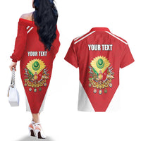Personalized Ottoman Empire 1299-1922 Couples Matching Off The Shoulder Long Sleeve Dress and Hawaiian Shirt Flag Color Inspiration - Wonder Print Shop