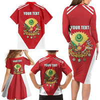 Personalized Ottoman Empire 1299-1922 Family Matching Long Sleeve Bodycon Dress and Hawaiian Shirt Flag Color Inspiration - Wonder Print Shop