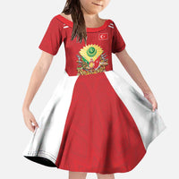 Personalized Ottoman Empire 1299-1922 Family Matching Off The Shoulder Long Sleeve Dress and Hawaiian Shirt Flag Color Inspiration - Wonder Print Shop