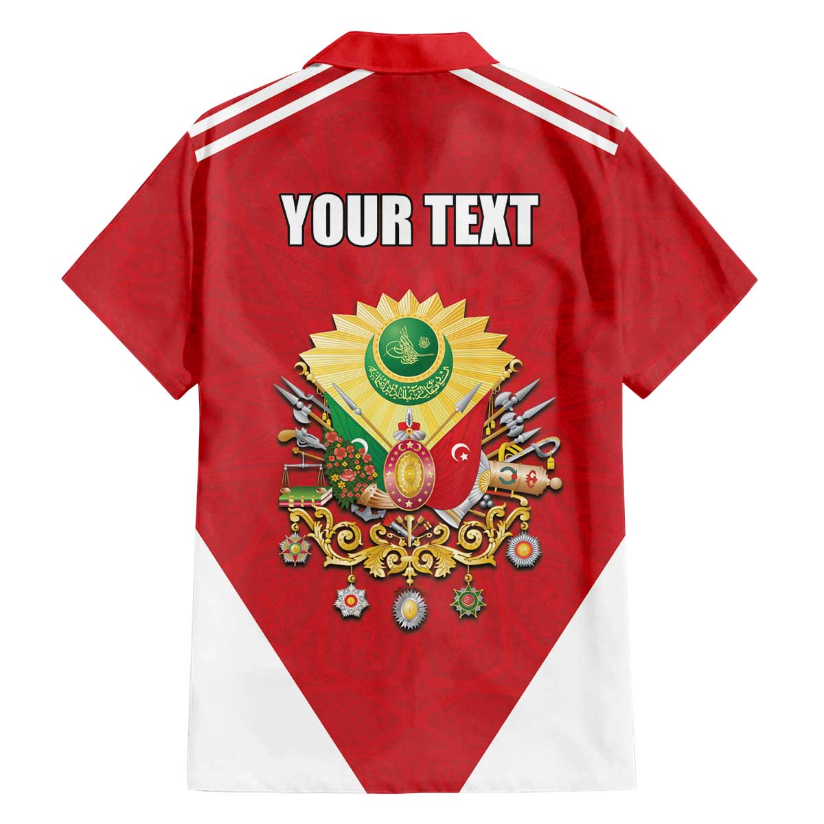 Personalized Ottoman Empire 1299-1922 Family Matching Off The Shoulder Long Sleeve Dress and Hawaiian Shirt Flag Color Inspiration - Wonder Print Shop