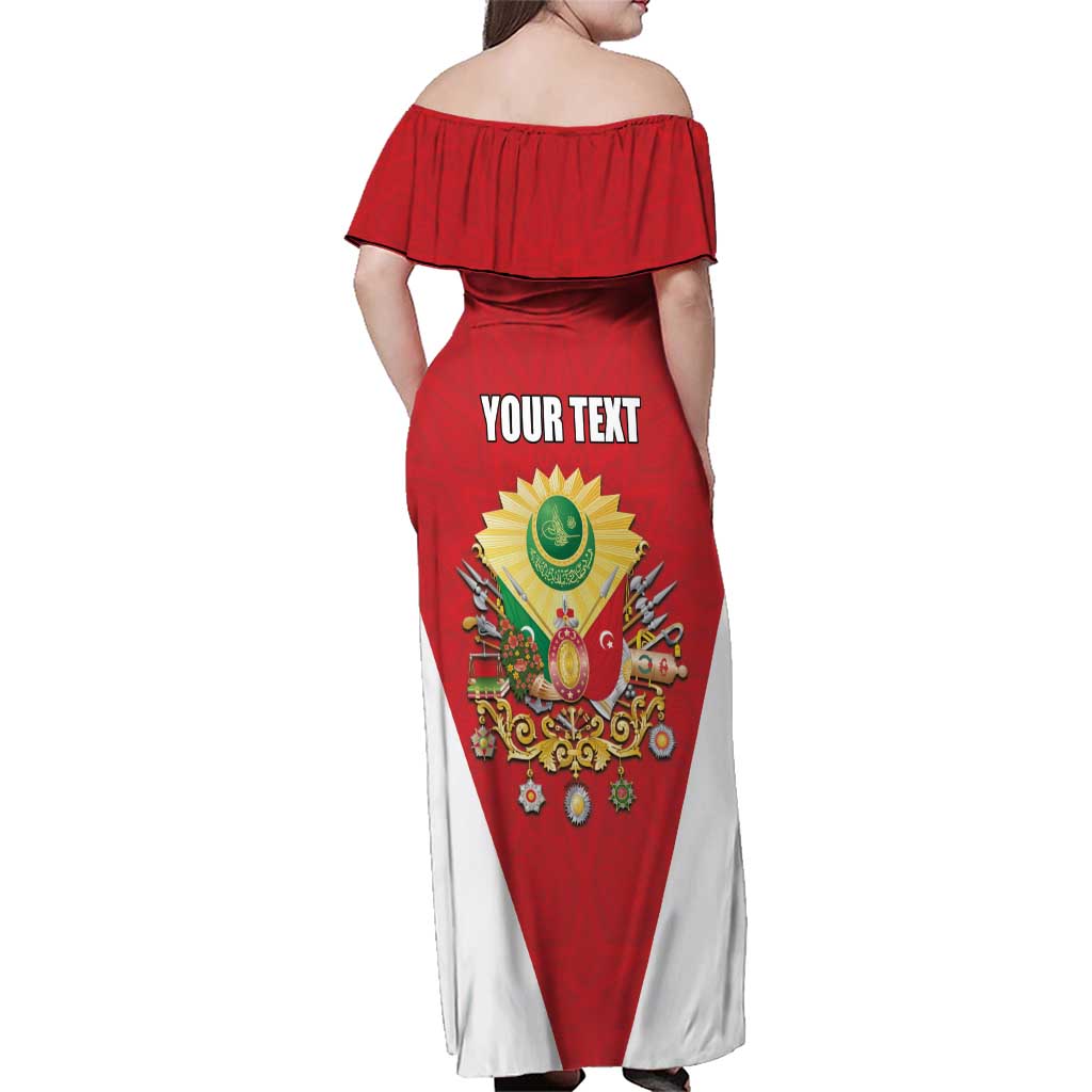 Personalized Ottoman Empire 1299-1922 Family Matching Off Shoulder Maxi Dress and Hawaiian Shirt Flag Color Inspiration - Wonder Print Shop