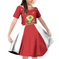 Personalized Ottoman Empire 1299-1922 Family Matching Off Shoulder Short Dress and Hawaiian Shirt Flag Color Inspiration - Wonder Print Shop