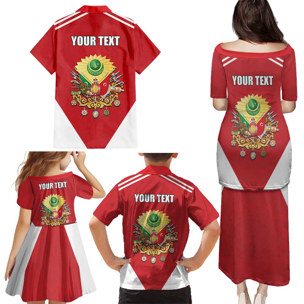Personalized Ottoman Empire 1299-1922 Family Matching Puletasi and Hawaiian Shirt Flag Color Inspiration - Wonder Print Shop
