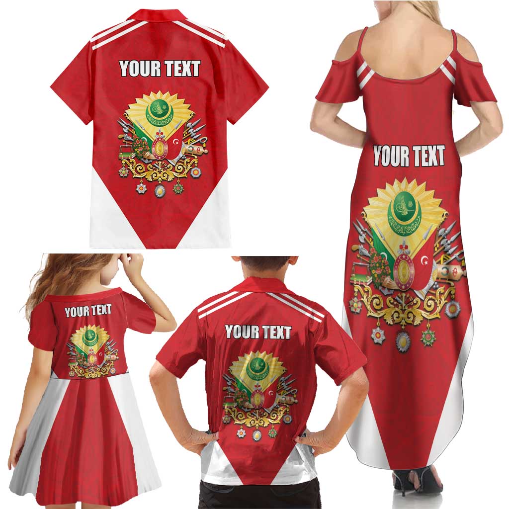 Personalized Ottoman Empire 1299-1922 Family Matching Summer Maxi Dress and Hawaiian Shirt Flag Color Inspiration - Wonder Print Shop