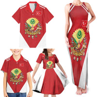 Personalized Ottoman Empire 1299-1922 Family Matching Tank Maxi Dress and Hawaiian Shirt Flag Color Inspiration - Wonder Print Shop