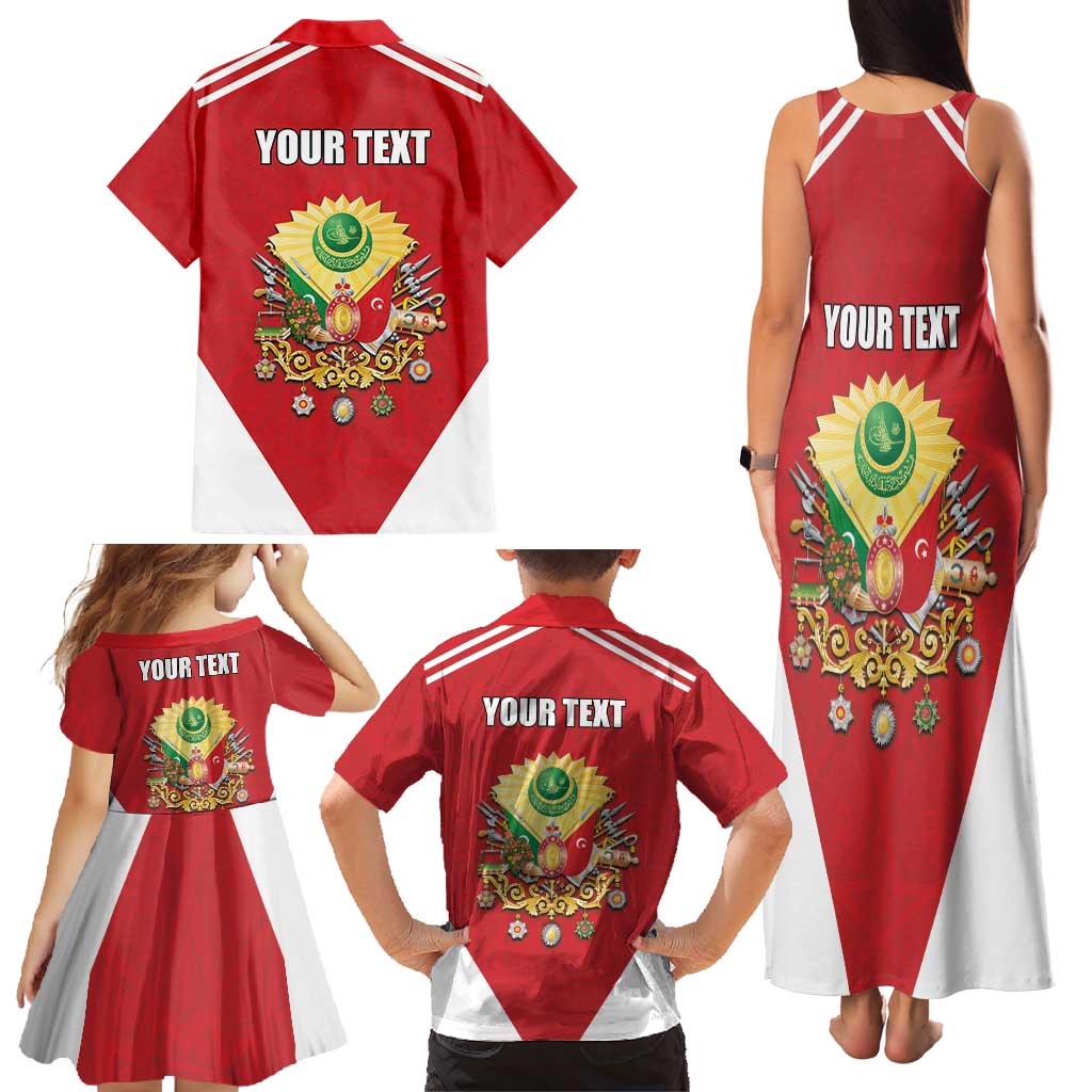 Personalized Ottoman Empire 1299-1922 Family Matching Tank Maxi Dress and Hawaiian Shirt Flag Color Inspiration - Wonder Print Shop