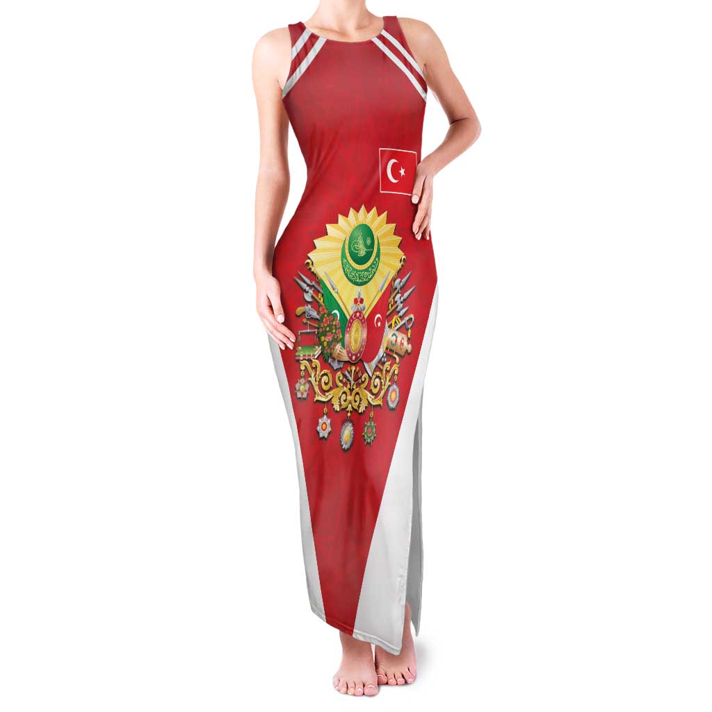 Personalized Ottoman Empire 1299-1922 Family Matching Tank Maxi Dress and Hawaiian Shirt Flag Color Inspiration - Wonder Print Shop