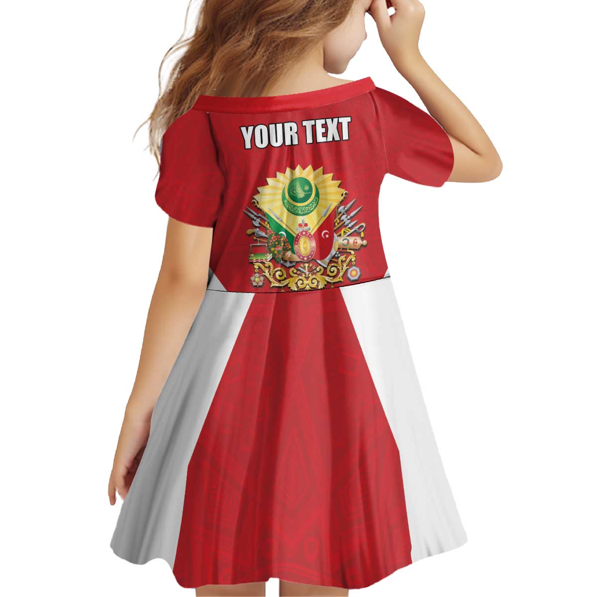 Personalized Ottoman Empire 1299-1922 Kid Short Sleeve Dress Flag Color Inspiration - Wonder Print Shop