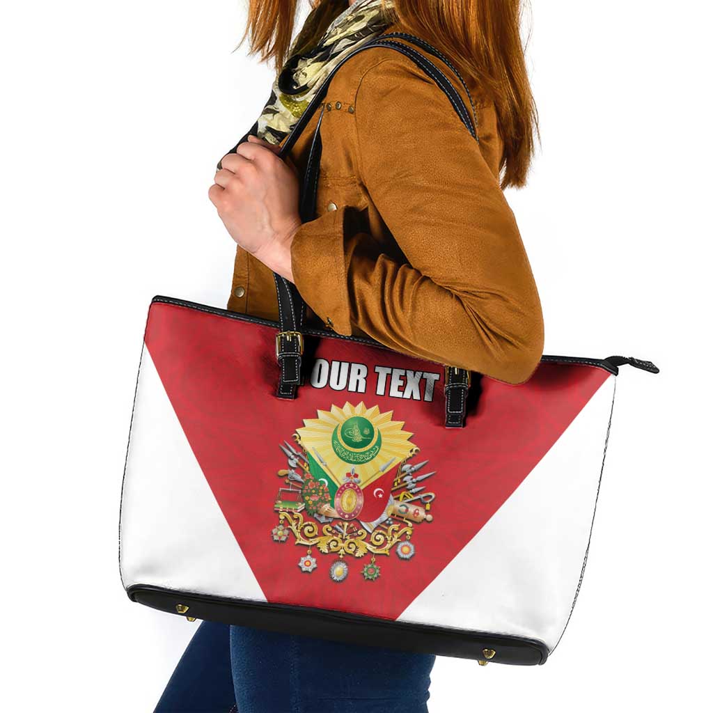 Personalized Ottoman Empire 1299-1922 Leather Tote Bag Flag Color Inspiration - Wonder Print Shop