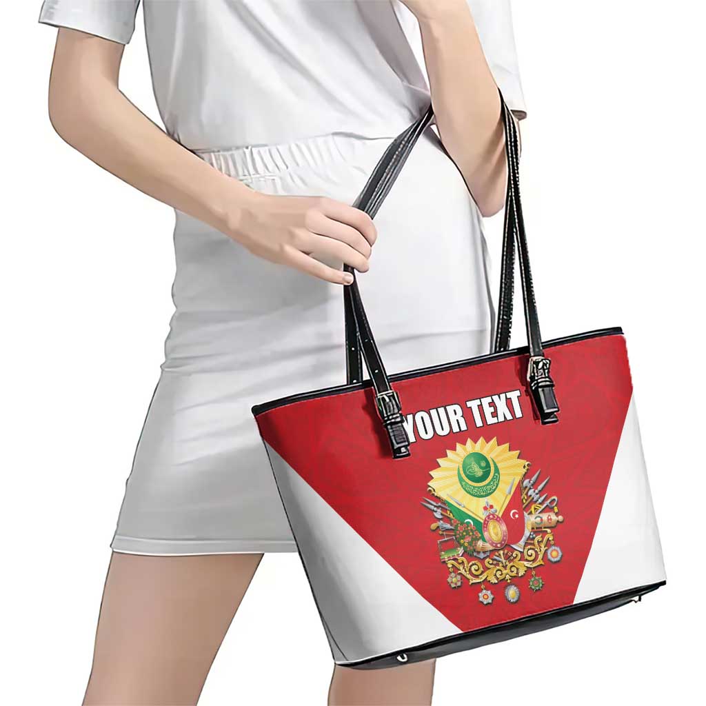 Personalized Ottoman Empire 1299-1922 Leather Tote Bag Flag Color Inspiration - Wonder Print Shop