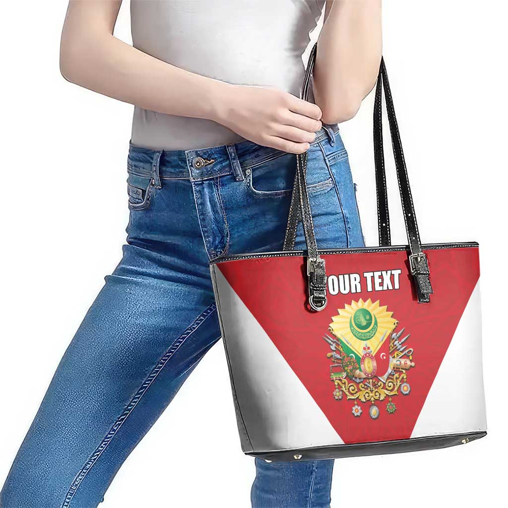 Personalized Ottoman Empire 1299-1922 Leather Tote Bag Flag Color Inspiration - Wonder Print Shop