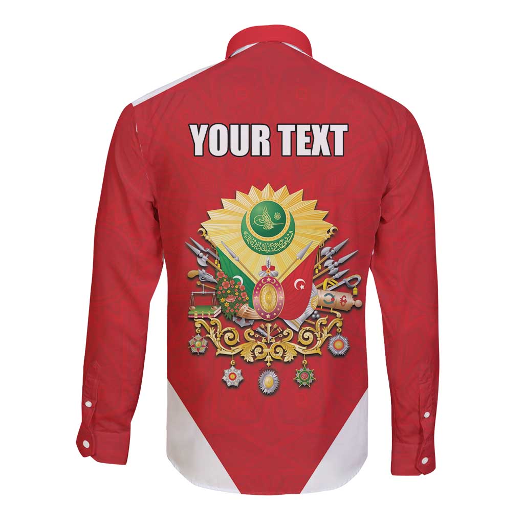 Personalized Ottoman Empire 1299-1922 Long Sleeve Button Shirt Flag Color Inspiration - Wonder Print Shop