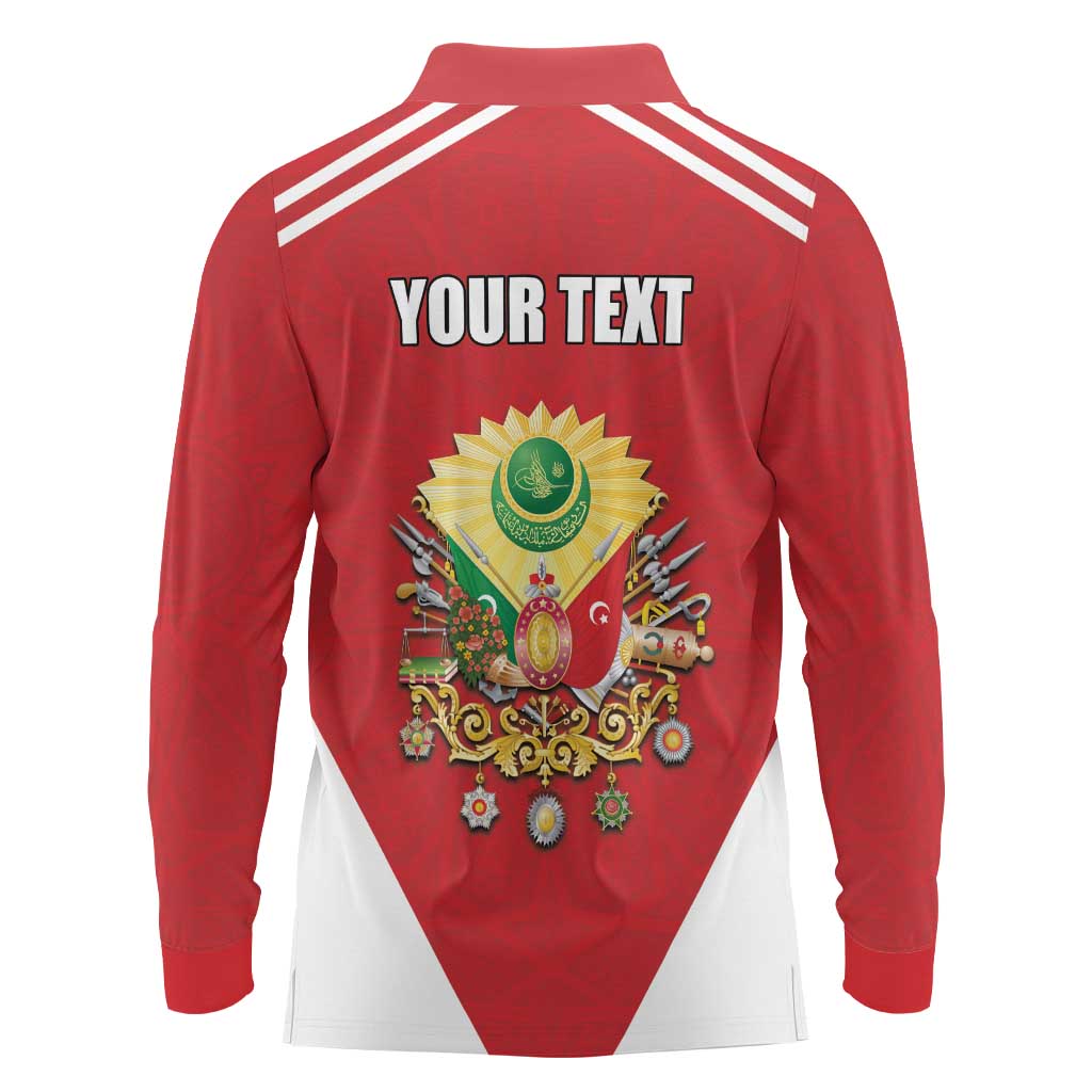 Personalized Ottoman Empire 1299-1922 Long Sleeve Polo Shirt Flag Color Inspiration - Wonder Print Shop