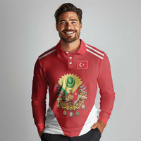 Personalized Ottoman Empire 1299-1922 Long Sleeve Polo Shirt Flag Color Inspiration - Wonder Print Shop