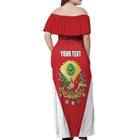 Personalized Ottoman Empire 1299-1922 Off Shoulder Maxi Dress Flag Color Inspiration - Wonder Print Shop