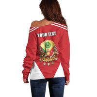 Personalized Ottoman Empire 1299-1922 Off Shoulder Sweater Flag Color Inspiration - Wonder Print Shop