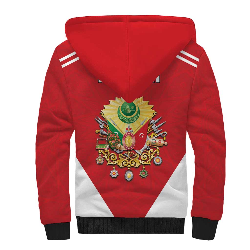 Personalized Ottoman Empire 1299-1922 Sherpa Hoodie Flag Color Inspiration - Wonder Print Shop