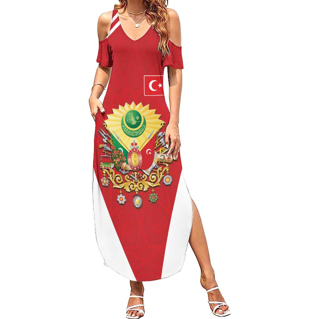 Personalized Ottoman Empire 1299-1922 Summer Maxi Dress Flag Color Inspiration - Wonder Print Shop