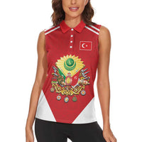 Personalized Ottoman Empire 1299-1922 Women Sleeveless Polo Shirt Flag Color Inspiration - Wonder Print Shop