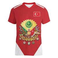 Personalized Ottoman Empire 1299-1922 Women V-Neck T-Shirt Flag Color Inspiration - Wonder Print Shop
