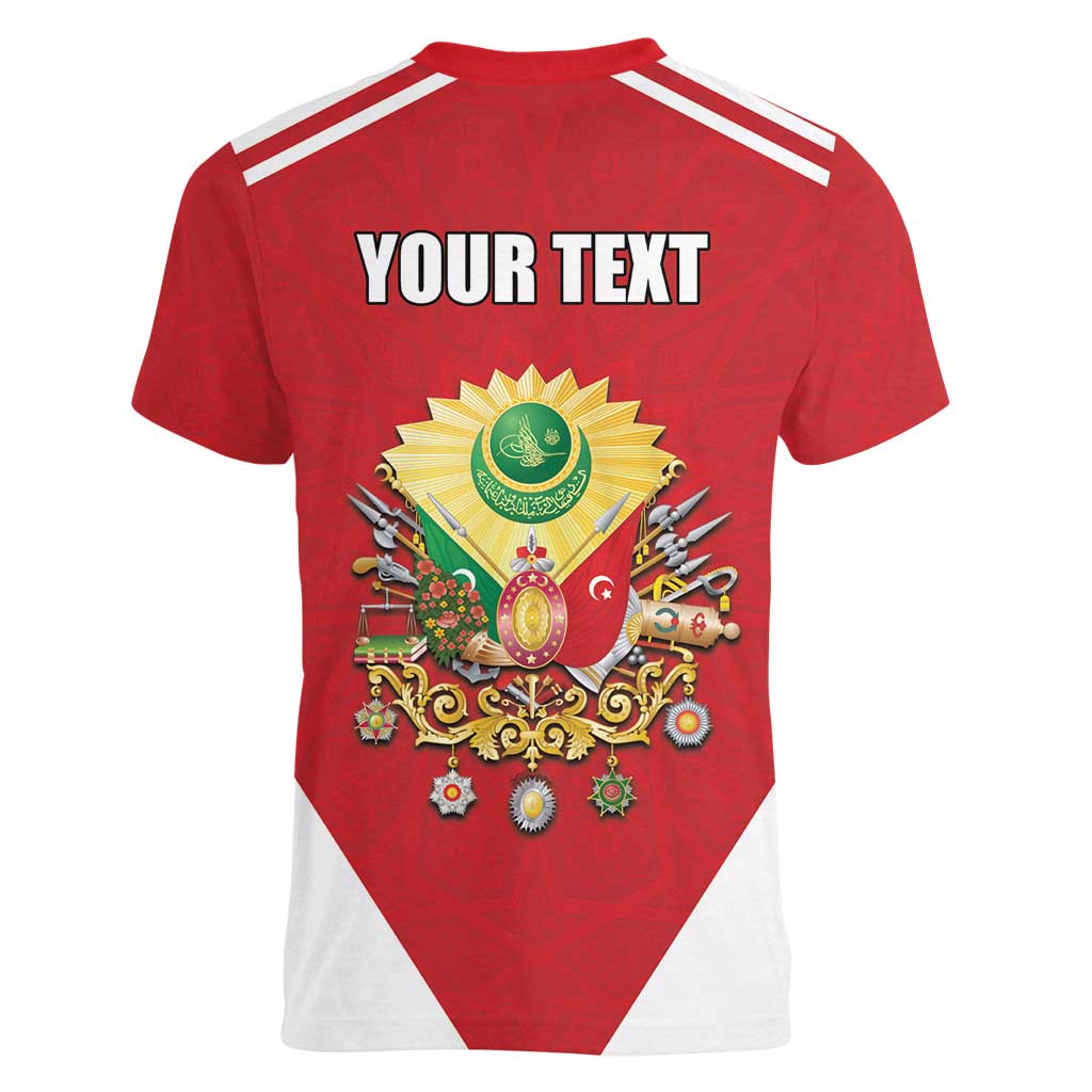 Personalized Ottoman Empire 1299-1922 Women V-Neck T-Shirt Flag Color Inspiration - Wonder Print Shop