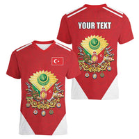 Personalized Ottoman Empire 1299-1922 Women V-Neck T-Shirt Flag Color Inspiration - Wonder Print Shop