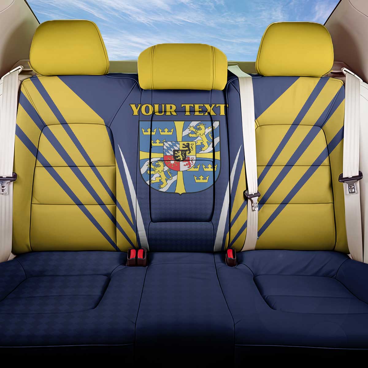 Personalized Swedish Empire 1611-1721 Back Car Seat Cover Flag Color Inspiration - Wonder Print Shop
