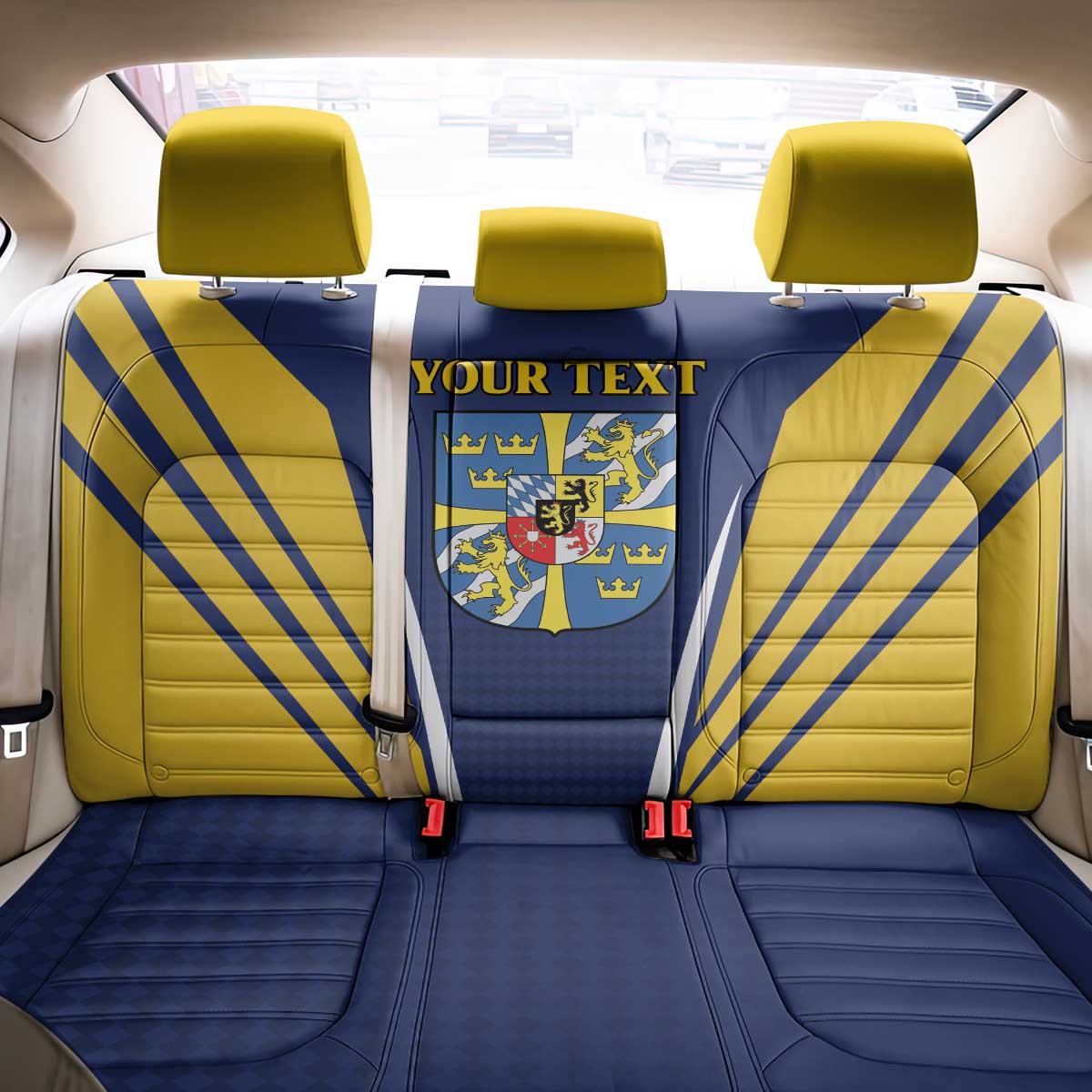 Personalized Swedish Empire 1611-1721 Back Car Seat Cover Flag Color Inspiration - Wonder Print Shop