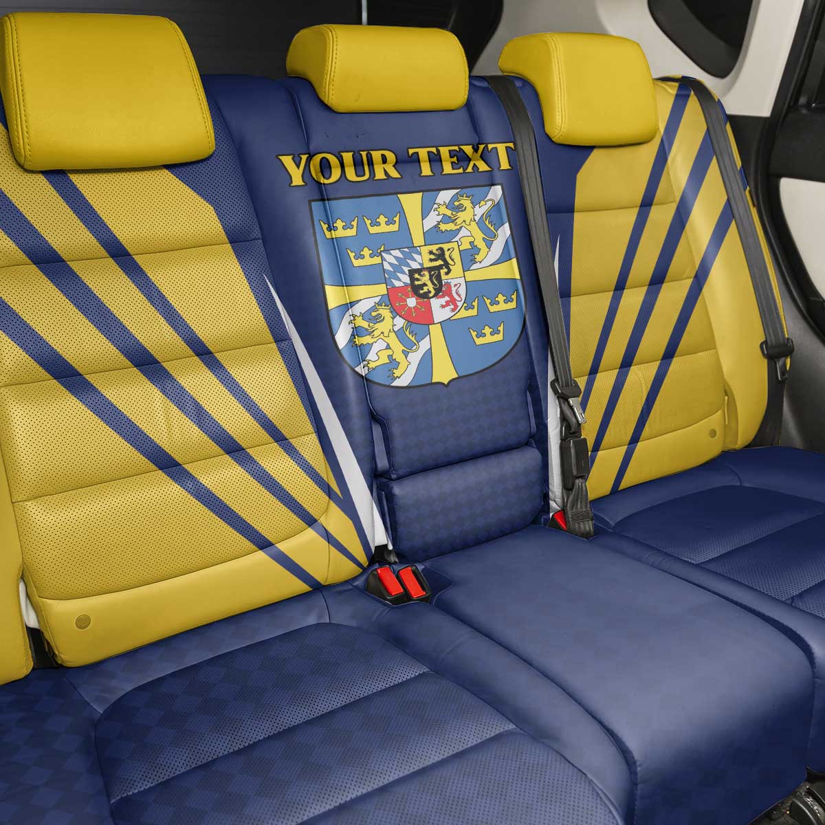 Personalized Swedish Empire 1611-1721 Back Car Seat Cover Flag Color Inspiration - Wonder Print Shop