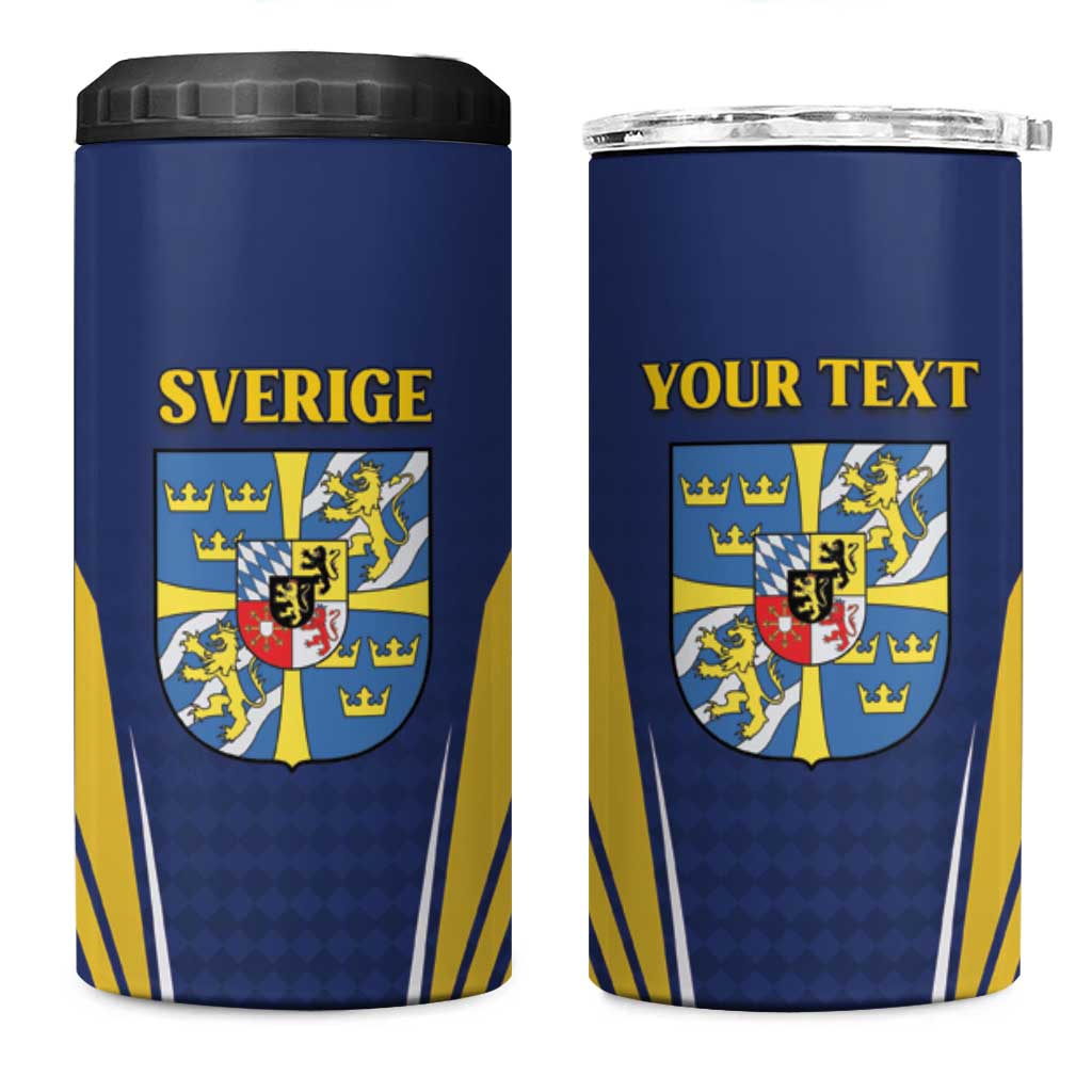 Personalized Swedish Empire 1611-1721 4 in 1 Can Cooler Tumbler Flag Color Inspiration - Wonder Print Shop