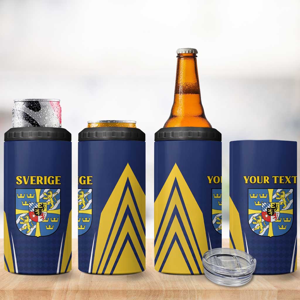 Personalized Swedish Empire 1611-1721 4 in 1 Can Cooler Tumbler Flag Color Inspiration - Wonder Print Shop