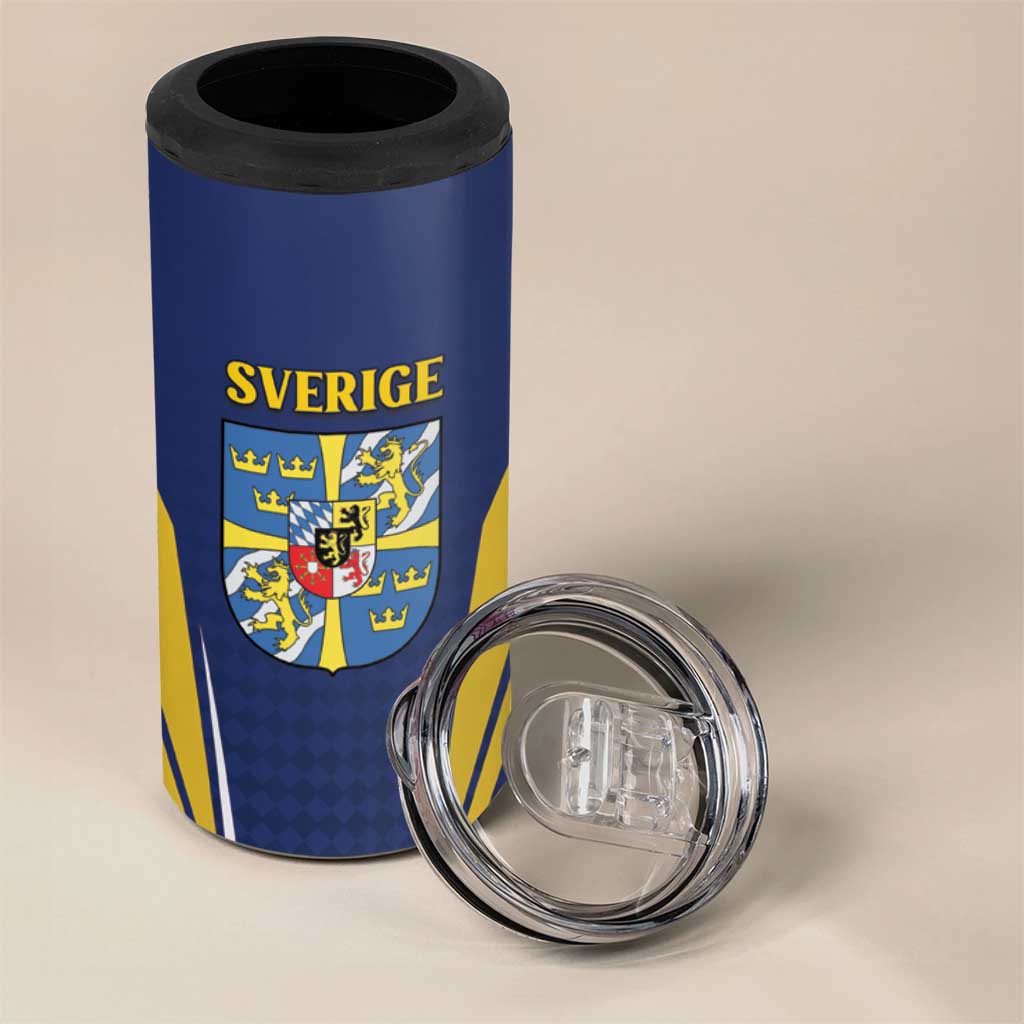Personalized Swedish Empire 1611-1721 4 in 1 Can Cooler Tumbler Flag Color Inspiration - Wonder Print Shop