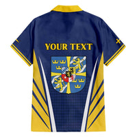 Personalized Swedish Empire 1611-1721 Family Matching Long Sleeve Bodycon Dress and Hawaiian Shirt Flag Color Inspiration - Wonder Print Shop