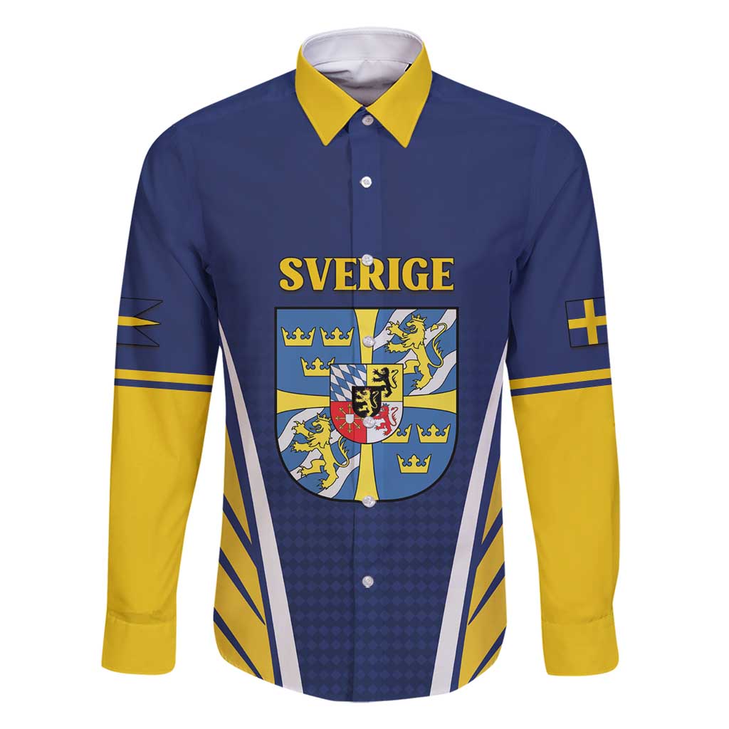 Personalized Swedish Empire 1611-1721 Family Matching Long Sleeve Bodycon Dress and Hawaiian Shirt Flag Color Inspiration - Wonder Print Shop