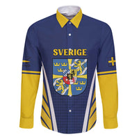 Personalized Swedish Empire 1611-1721 Family Matching Long Sleeve Bodycon Dress and Hawaiian Shirt Flag Color Inspiration - Wonder Print Shop