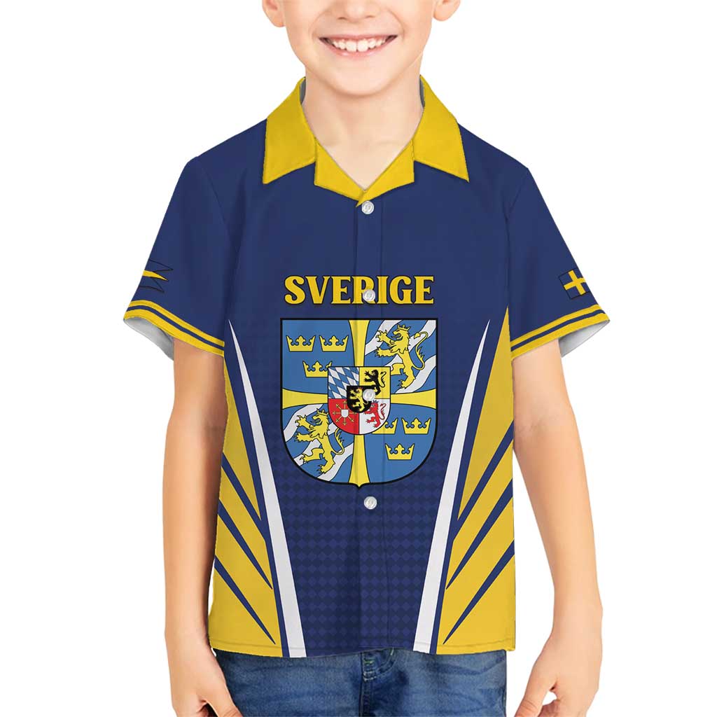 Personalized Swedish Empire 1611-1721 Family Matching Long Sleeve Bodycon Dress and Hawaiian Shirt Flag Color Inspiration - Wonder Print Shop