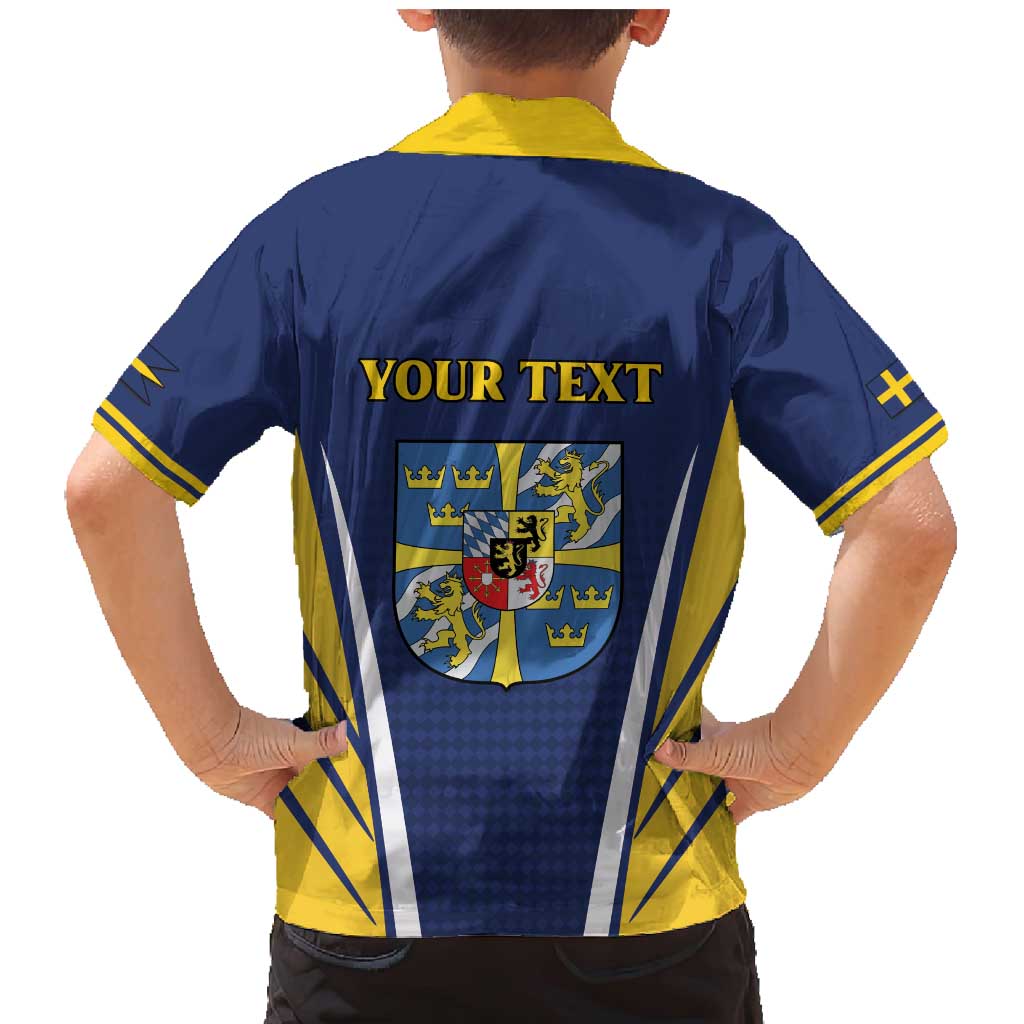 Personalized Swedish Empire 1611-1721 Family Matching Mermaid Dress and Hawaiian Shirt Flag Color Inspiration - Wonder Print Shop