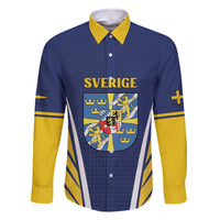 Personalized Swedish Empire 1611-1721 Family Matching Off The Shoulder Long Sleeve Dress and Hawaiian Shirt Flag Color Inspiration - Wonder Print Shop