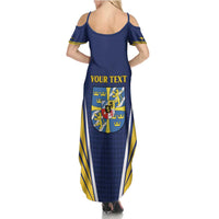 Personalized Swedish Empire 1611-1721 Family Matching Summer Maxi Dress and Hawaiian Shirt Flag Color Inspiration - Wonder Print Shop