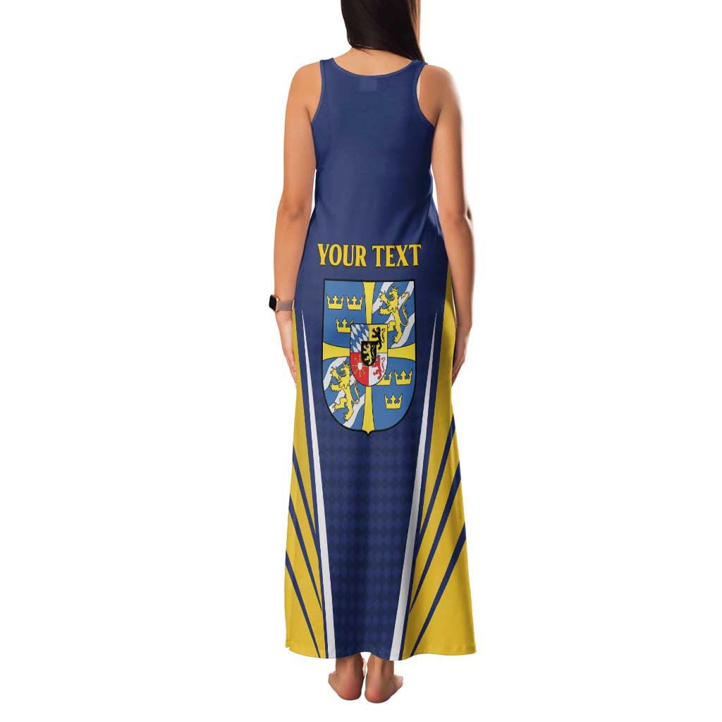 Personalized Swedish Empire 1611-1721 Family Matching Tank Maxi Dress and Hawaiian Shirt Flag Color Inspiration - Wonder Print Shop