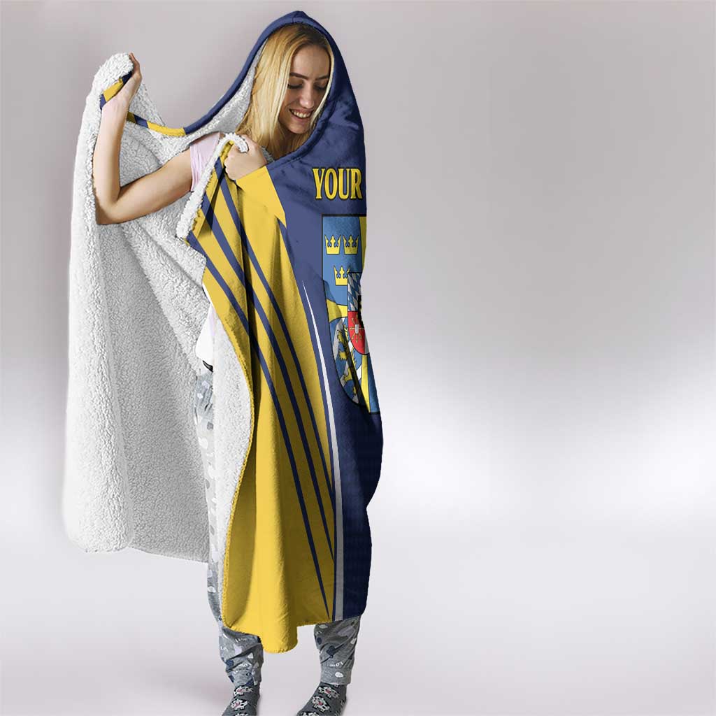 Personalized Swedish Empire 1611-1721 Hooded Blanket Flag Color Inspiration - Wonder Print Shop