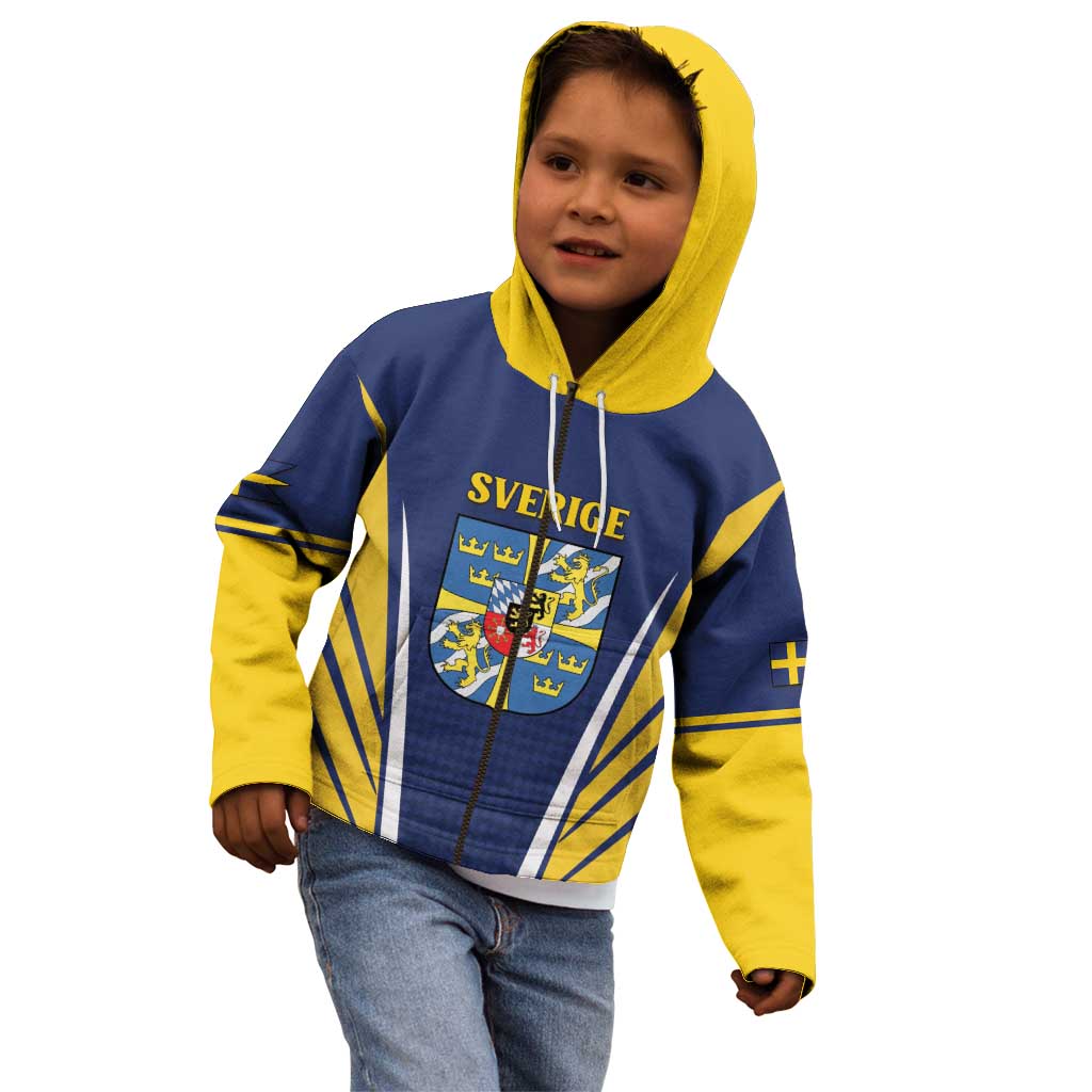 Personalized Swedish Empire 1611-1721 Kid Hoodie Flag Color Inspiration - Wonder Print Shop
